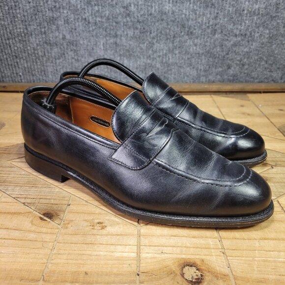 Allen Edmonds "Lake Forest" Men's 10 3E X-WIDE  Black Leather Penny Loafers - Picture 1 of 13